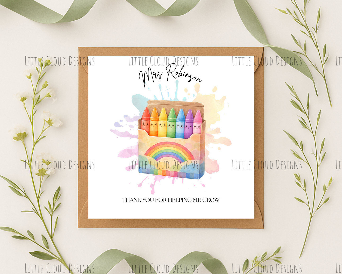 Teachers thank you card | Little Cloud Designs