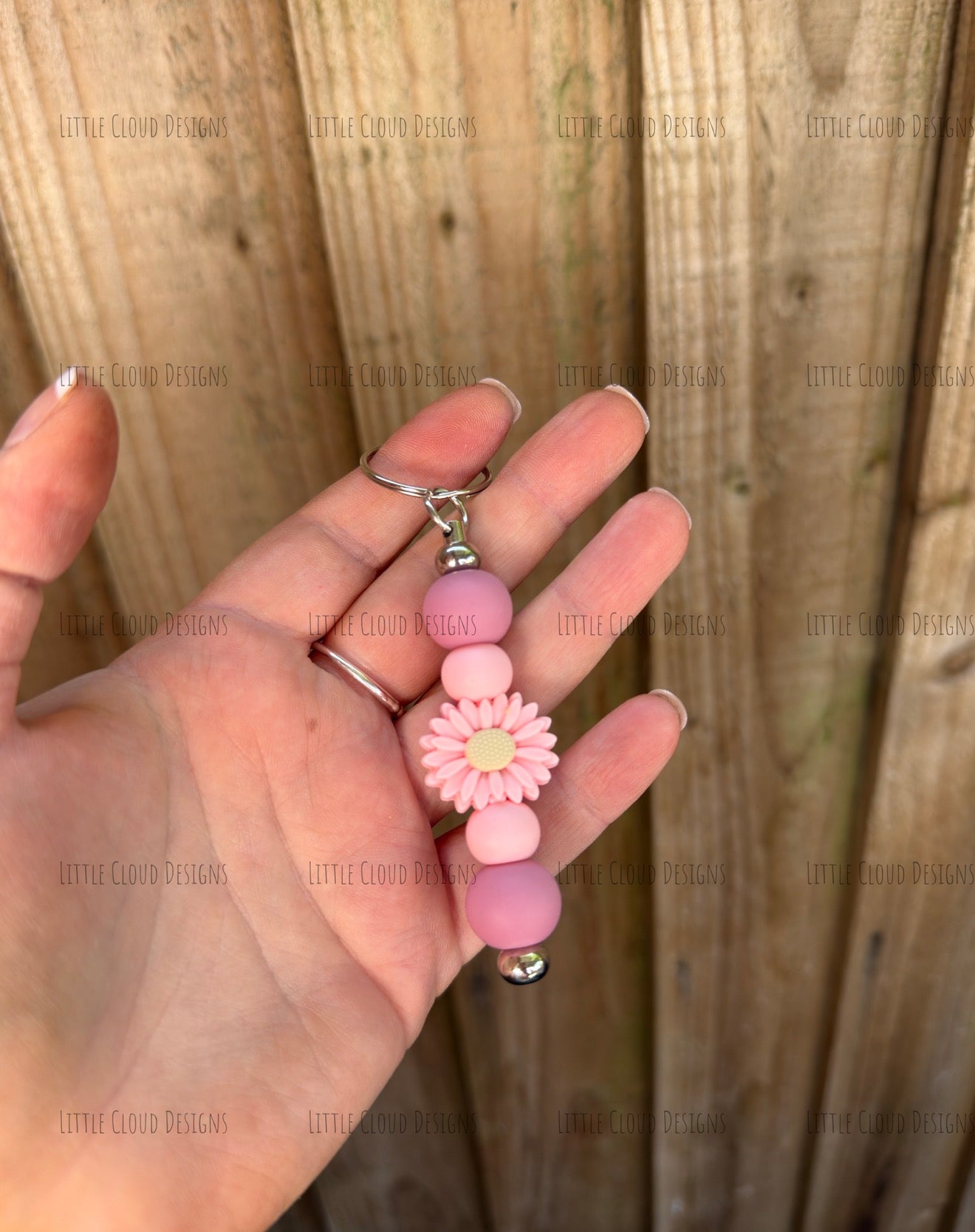 Flower beaded keyring | Little Cloud Designs