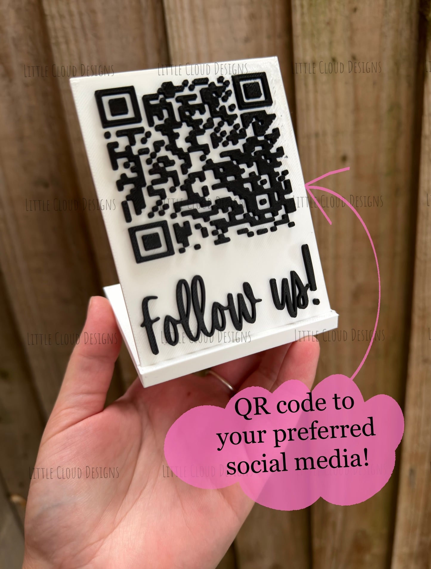 QR code stand | Little Cloud Designs