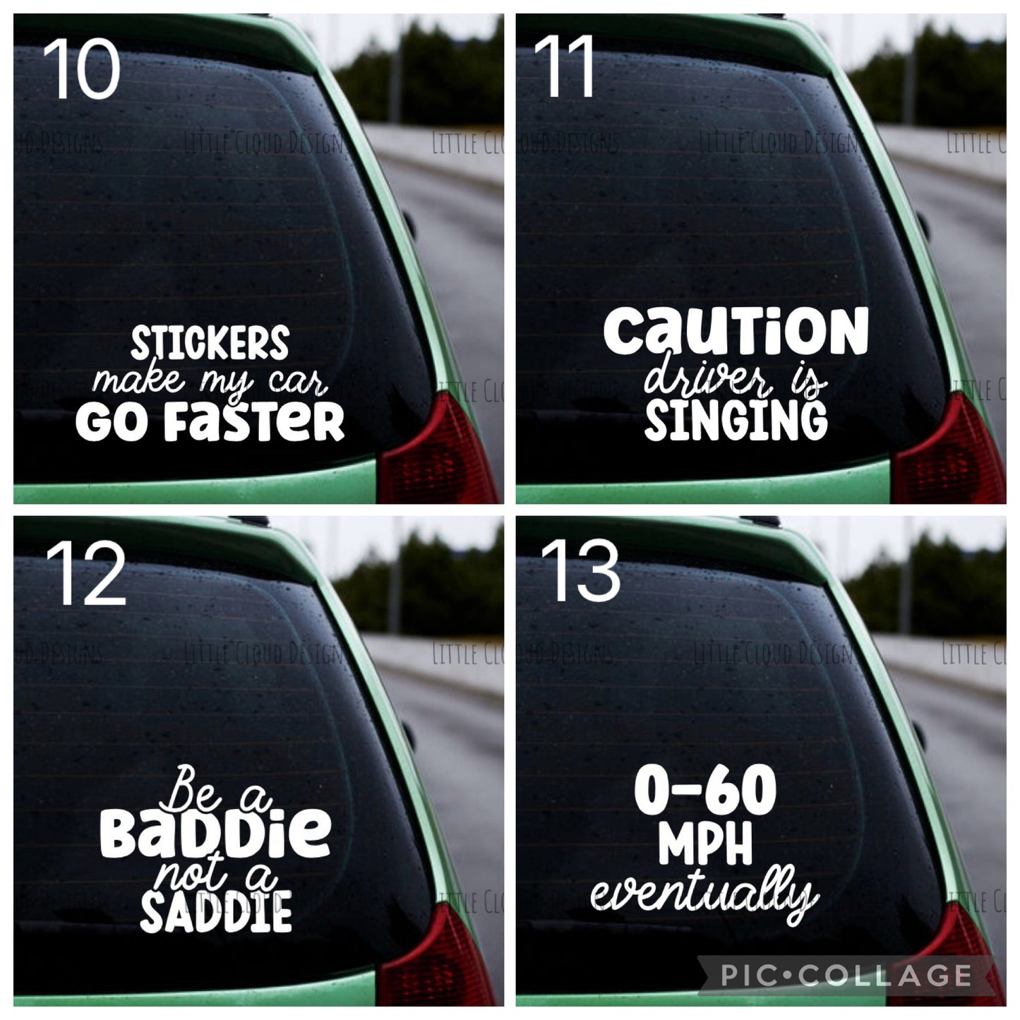 Funny Car Stickers | Little Cloud Designs