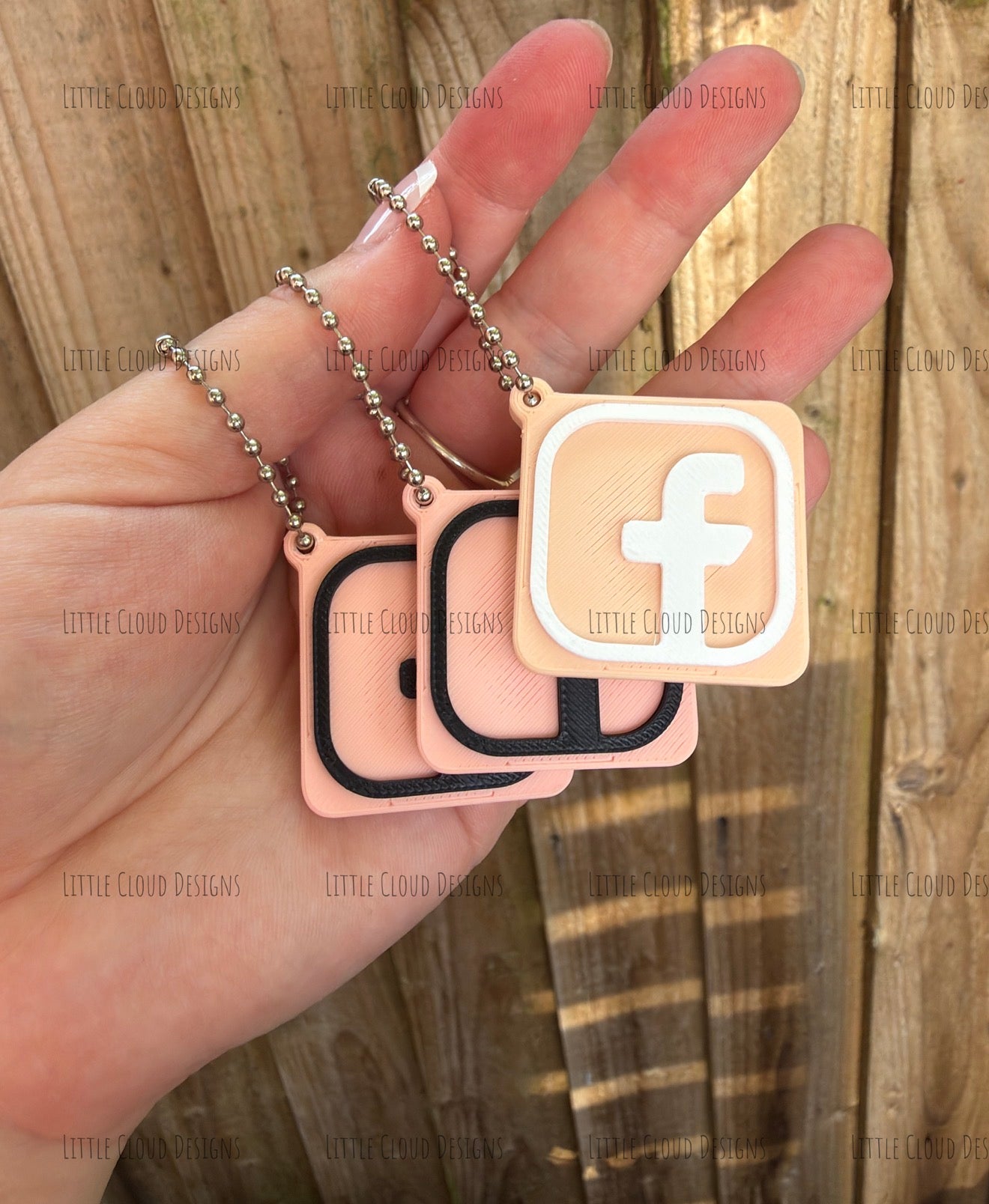 NFC Facebook tag keyring | Little Cloud Designs