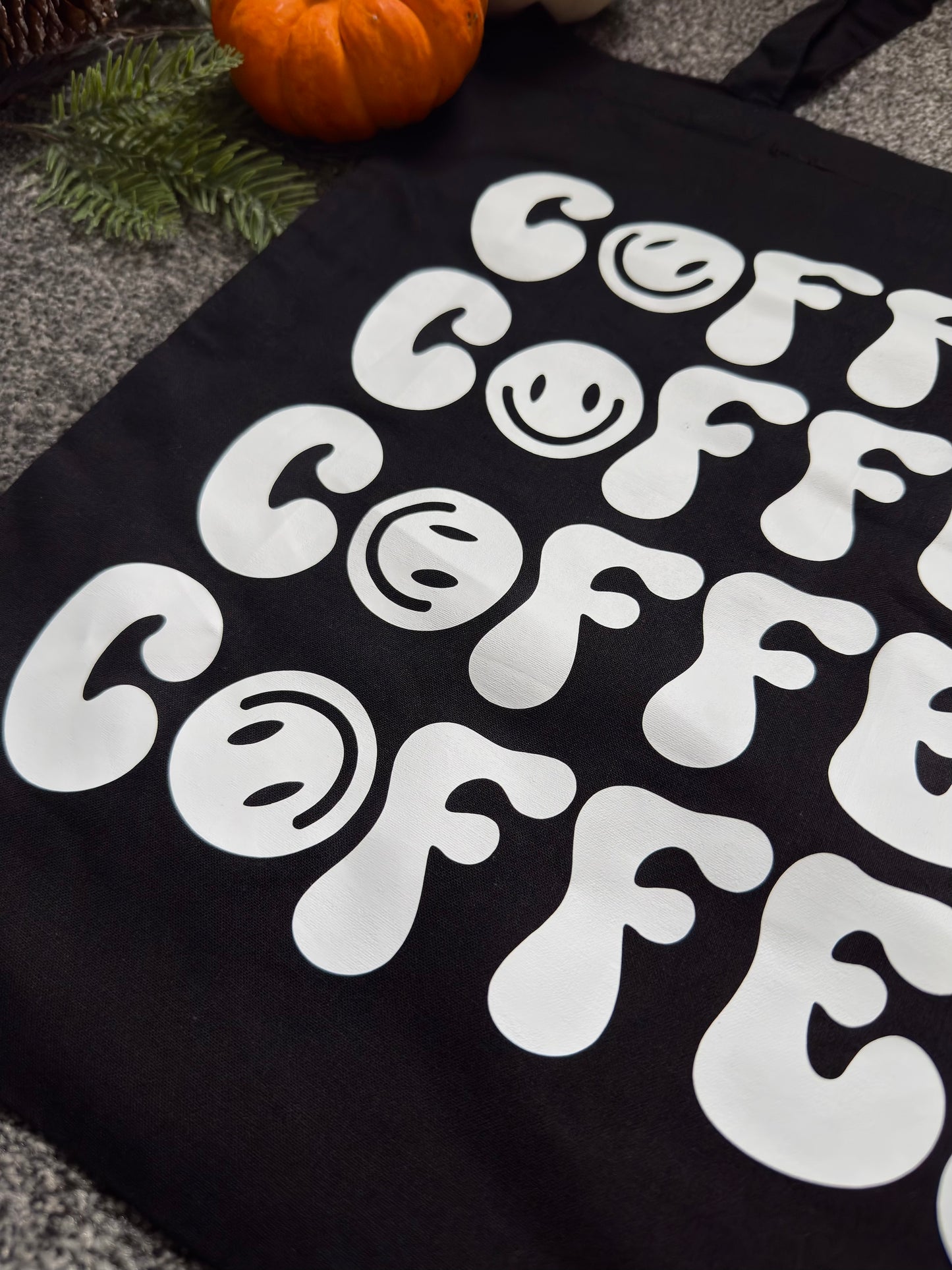 Coffee Lover Tote Bag - Repeat Print Canvas Shopper 10L | Little Cloud Designs