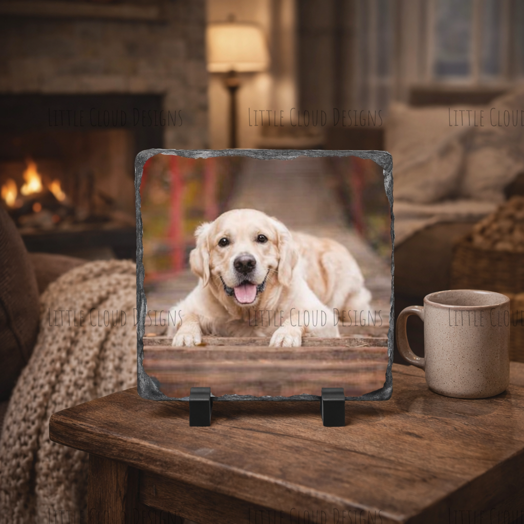 Personalised Photo Slate 15x15cm | Matte Finish Memory Keepsake | Little Cloud Designs