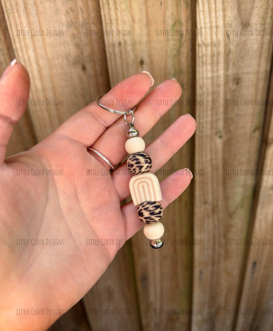 Rainbow beaded keyring | Little Cloud Designs