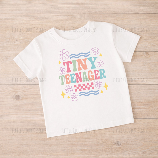Tiny Teenager T-Shirt - Retro Kids Fashion Tee | Little Cloud Designs