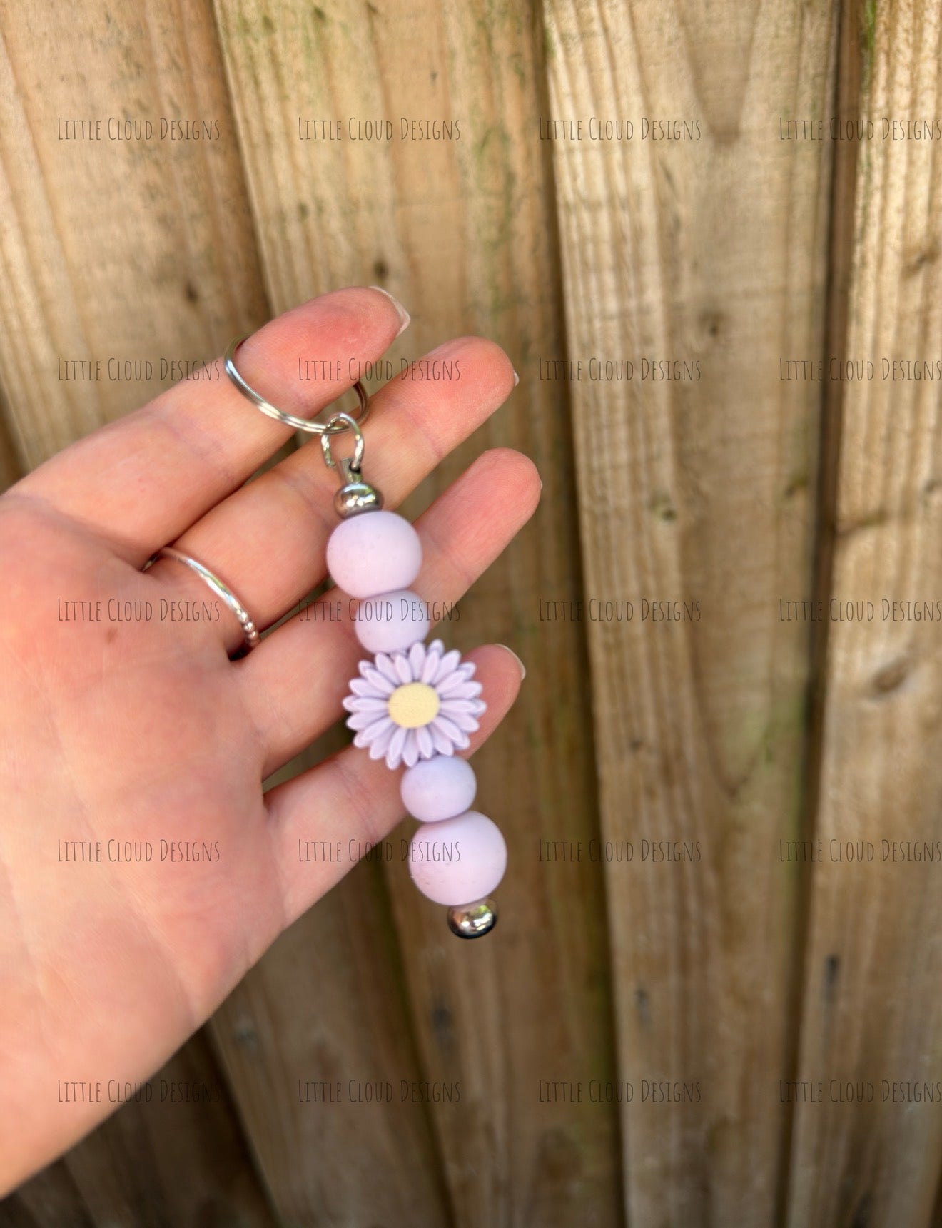 Flower beaded keyring | Little Cloud Designs