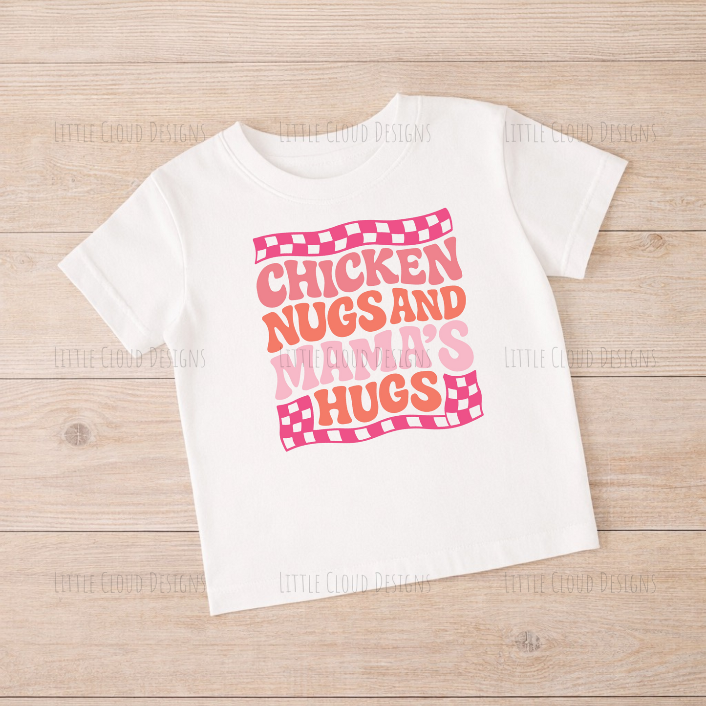 Kids Retro T-Shirt - "Call My Mama" Chicken Nugs Print | Little Cloud Designs