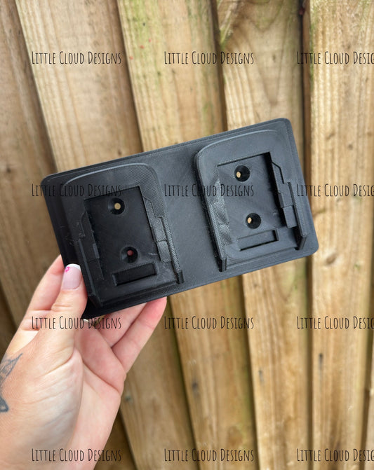 Dual battery holder wall mount | Little Cloud Designs