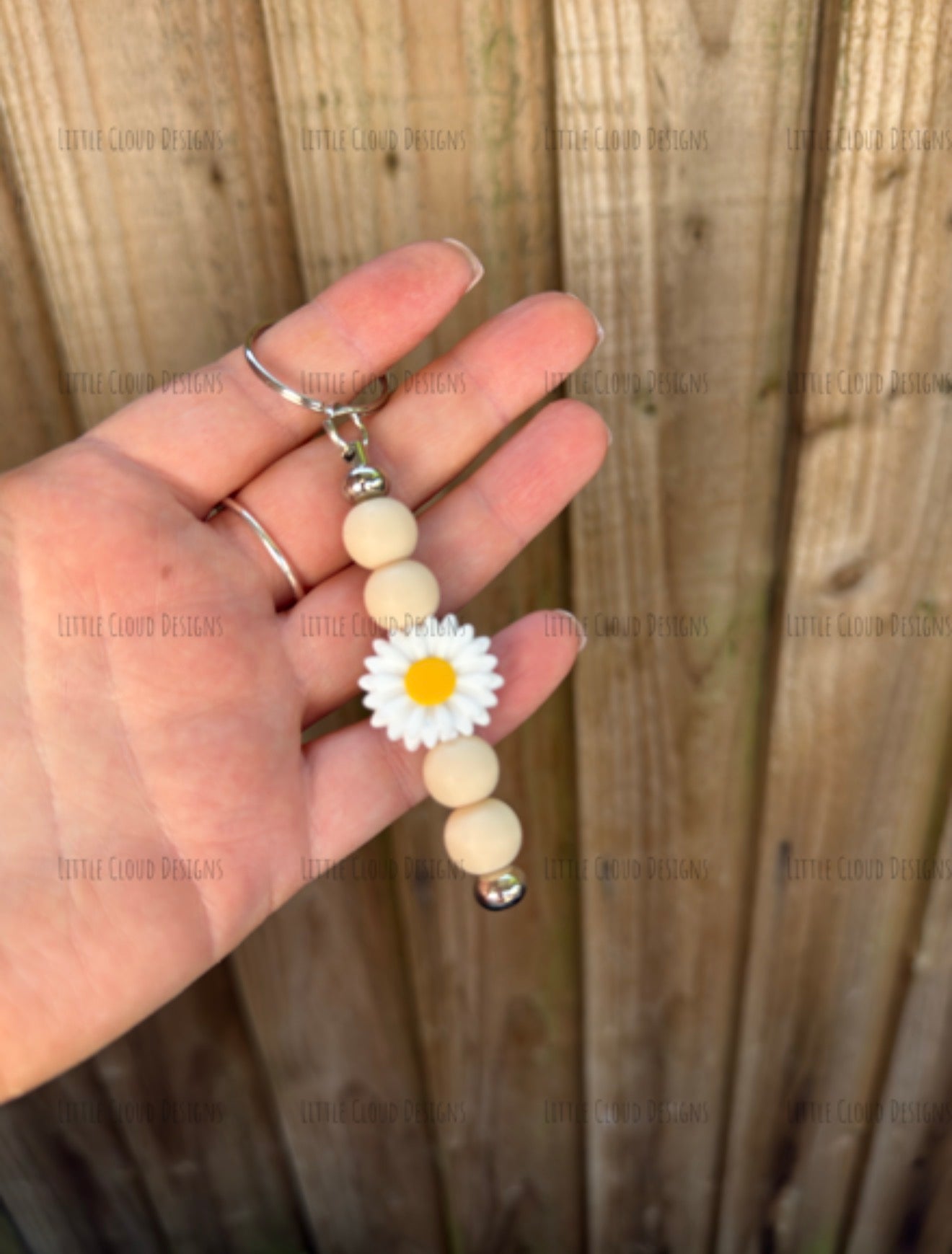 Flower beaded keyring | Little Cloud Designs