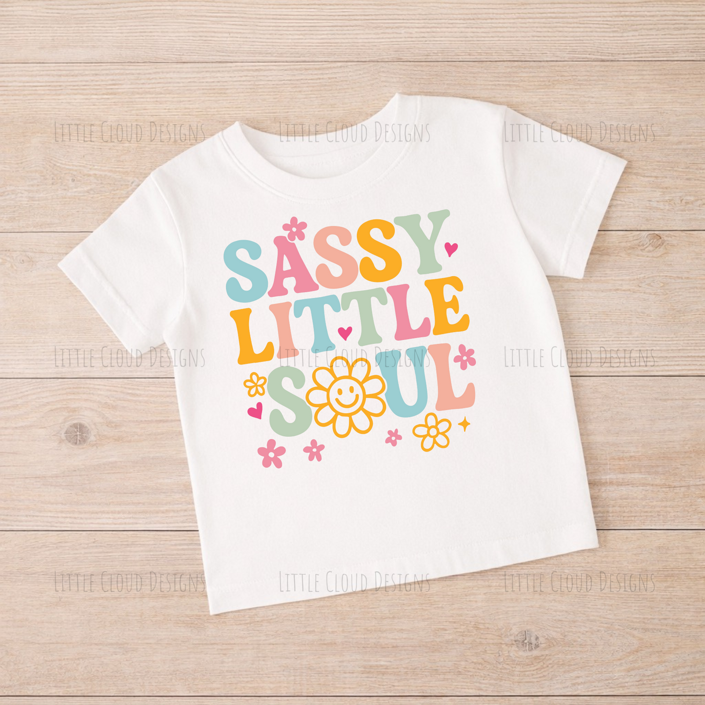 Retro Kids T-Shirt - Sassy Little Soul Vintage Print Tee | Little Cloud Designs