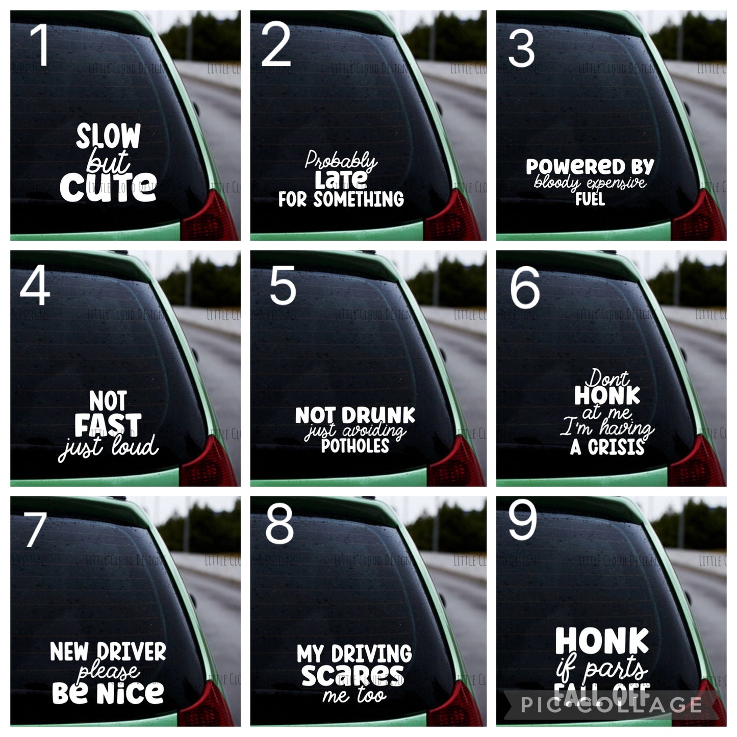 Funny Car Stickers | Little Cloud Designs