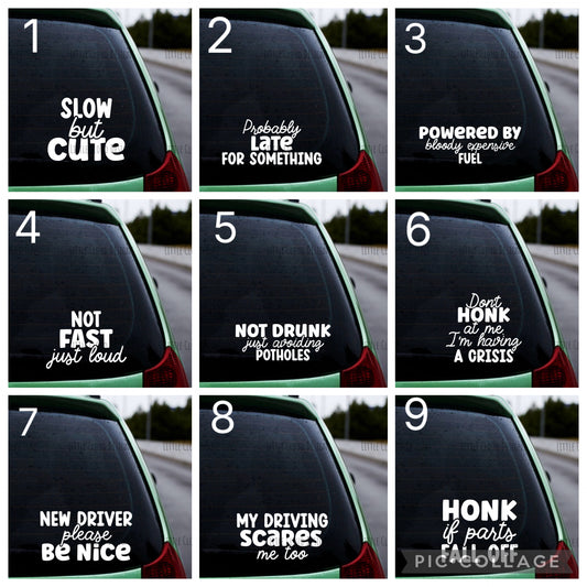 Funny Car Stickers | Little Cloud Designs