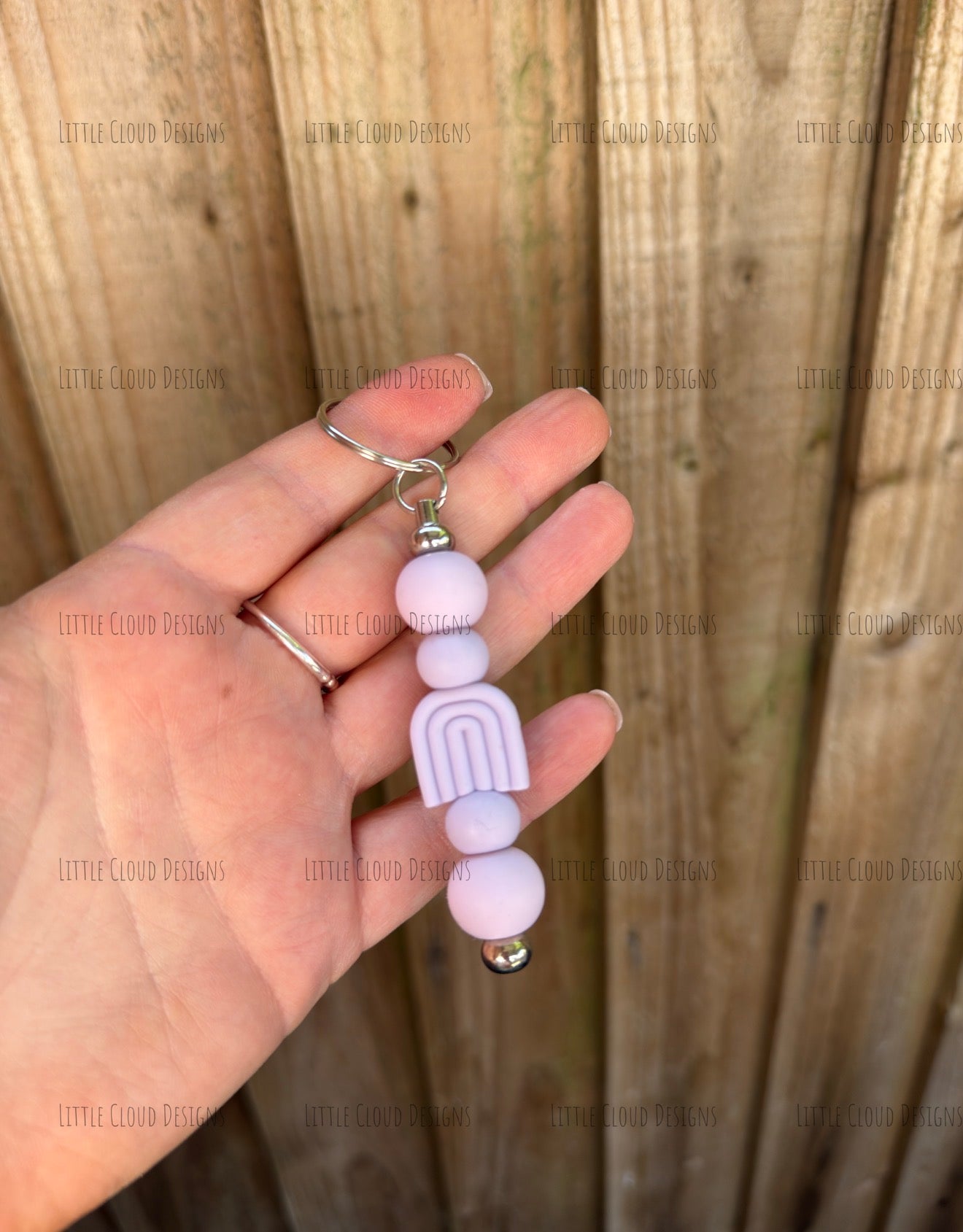 Rainbow beaded keyring | Little Cloud Designs