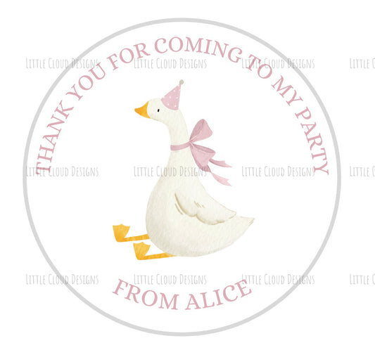 Goose birthday stickers | Little Cloud Designs