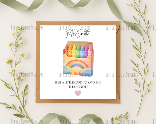 Teachers thank you card | Little Cloud Designs