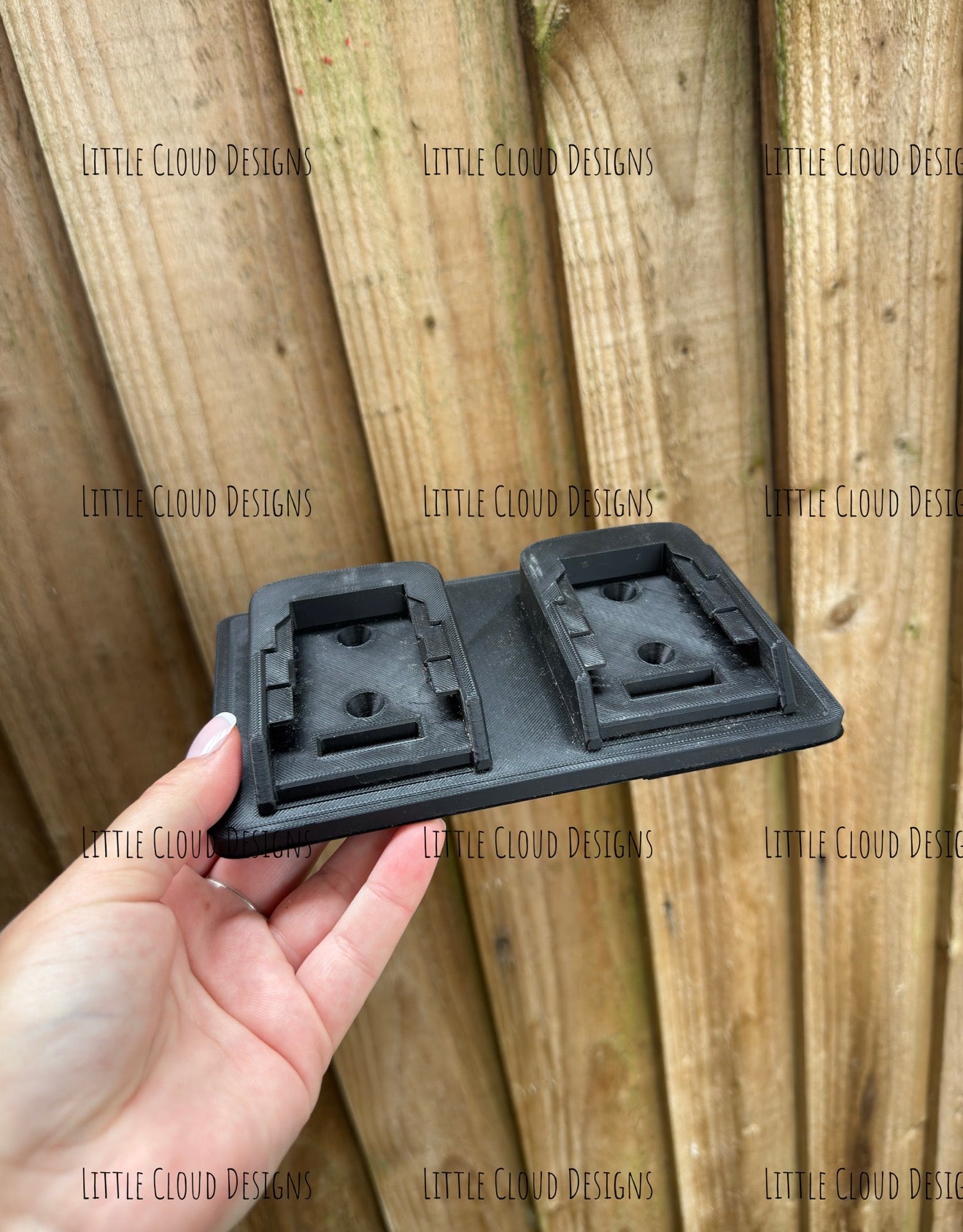 Dual battery holder wall mount | Little Cloud Designs