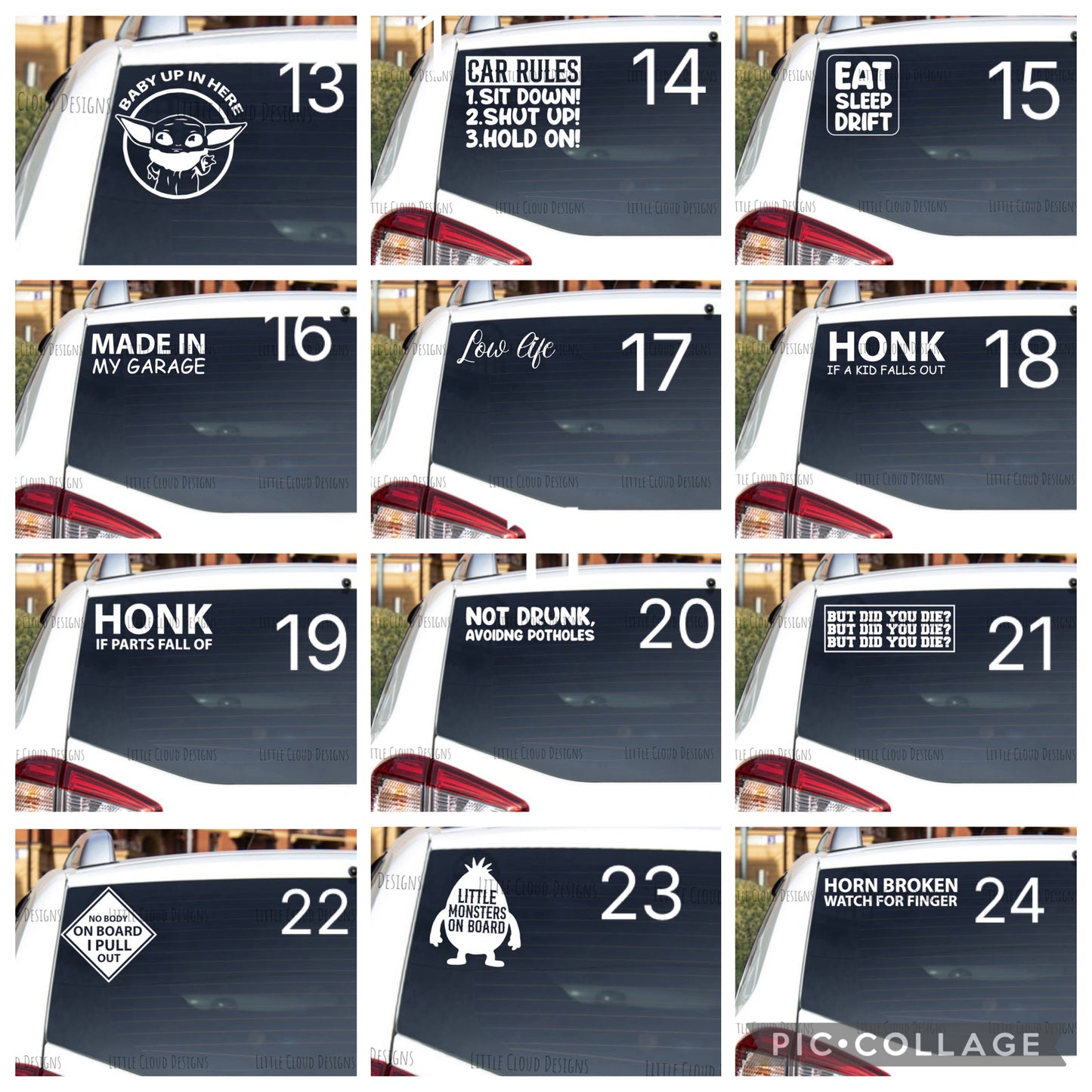 Car Stickers | Little Cloud Designs