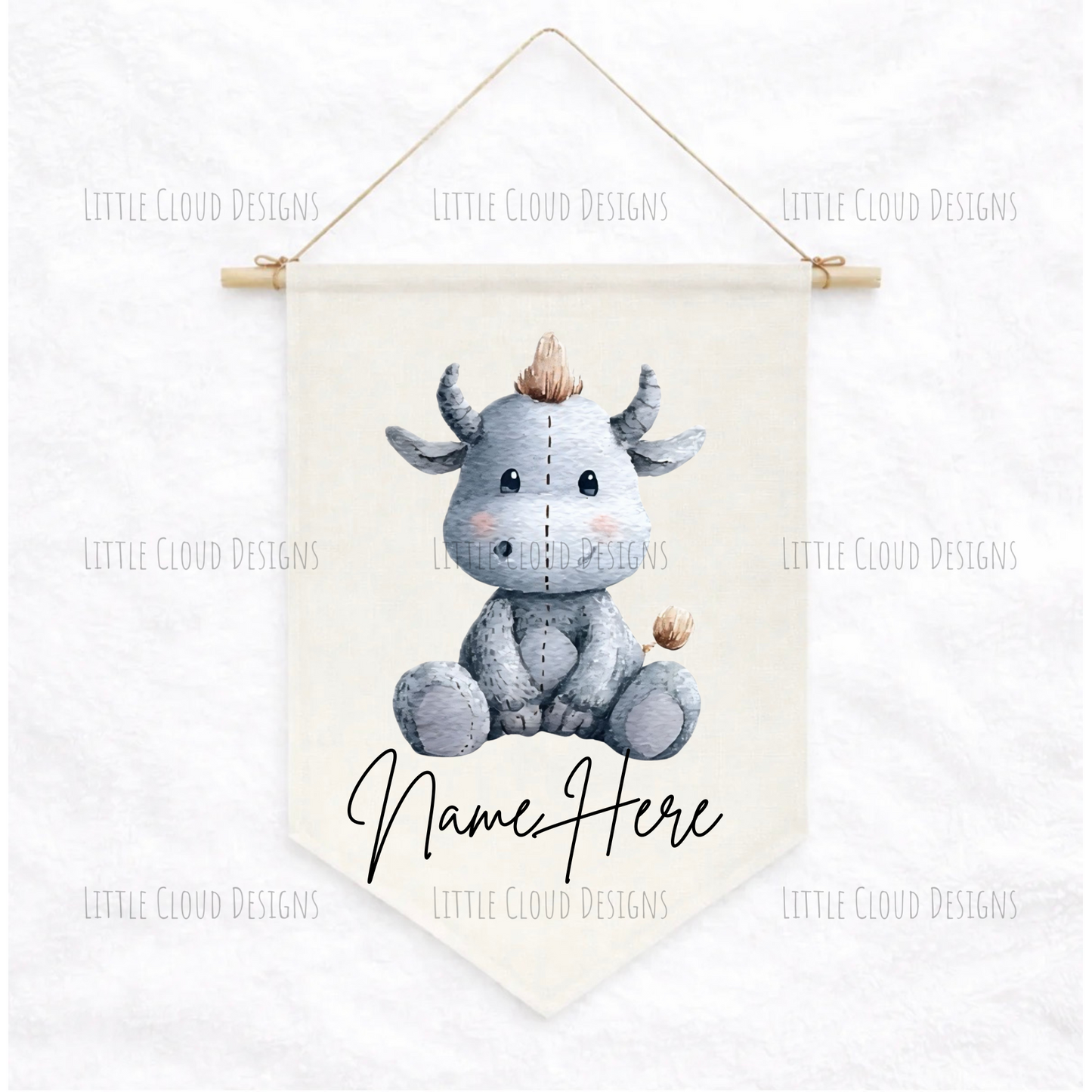 Personalised Nursery Pennants | Custom Name Wall Decor for Kids | Little Cloud Designs