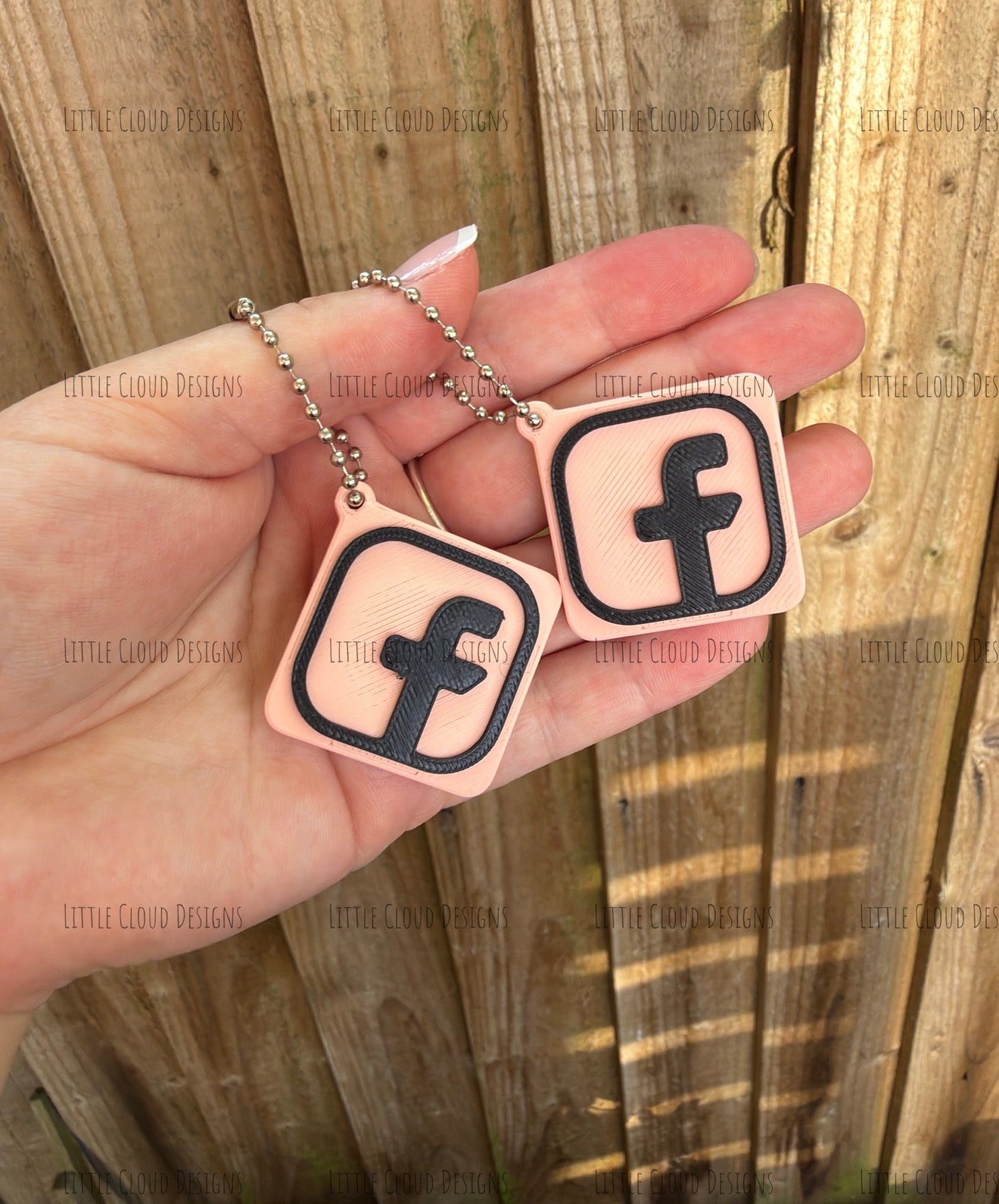 NFC Facebook tag keyring | Little Cloud Designs