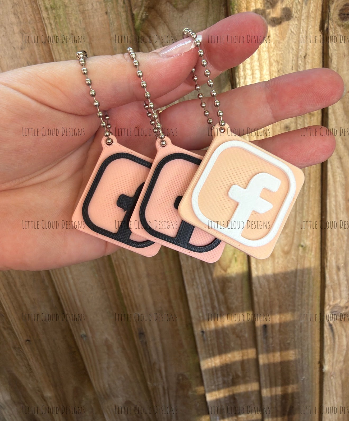 NFC Facebook tag keyring | Little Cloud Designs