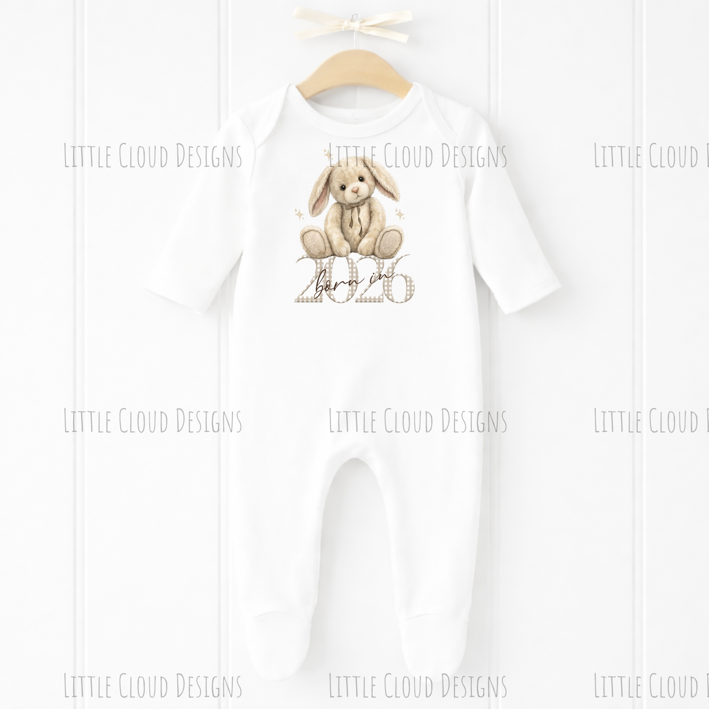 Neutral 2026 Baby Sleepsuit | Gender-Neutral Newborn Gift | Little Cloud Designs