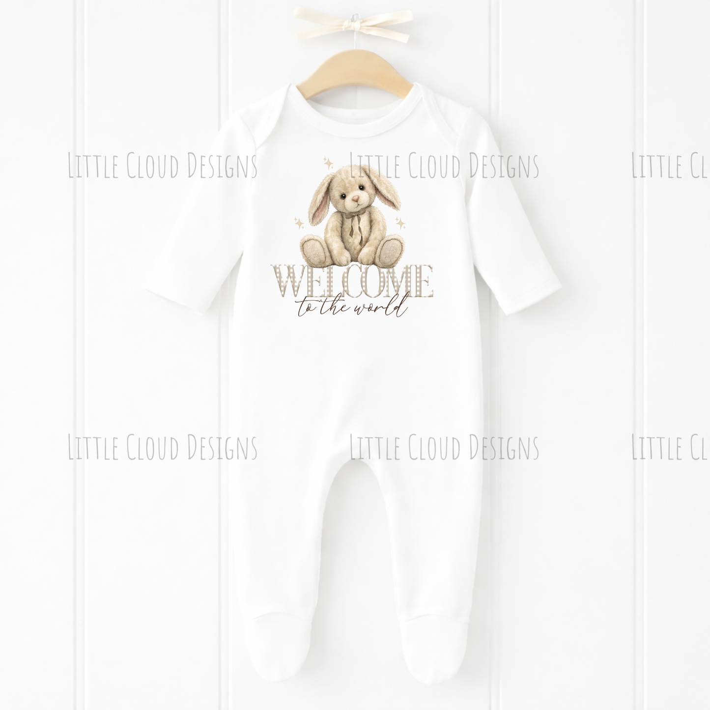 Neutral 2026 Baby Sleepsuit | Gender-Neutral Newborn Gift | Little Cloud Designs