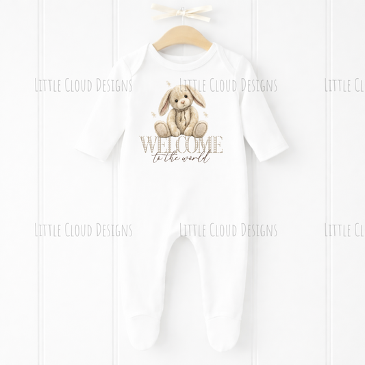 Neutral 2026 Baby Sleepsuit | Gender-Neutral Newborn Gift | Little Cloud Designs
