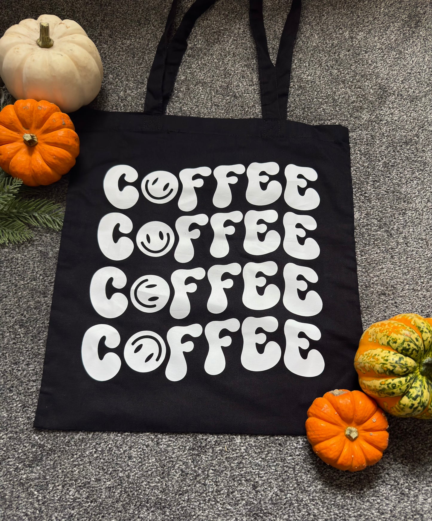 Coffee Lover Tote Bag - Repeat Print Canvas Shopper 10L | Little Cloud Designs