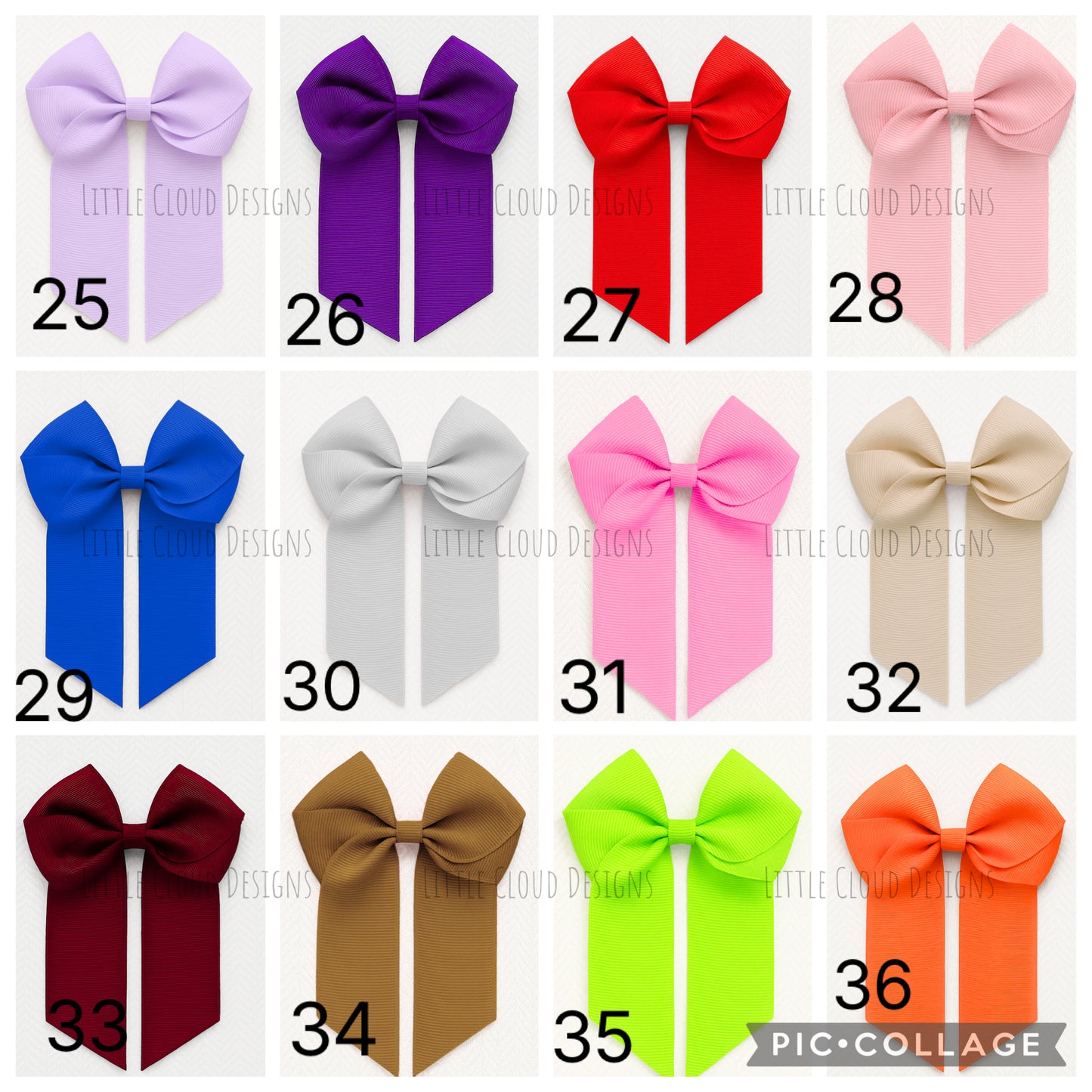 Personalised Hair Bow for Girls | 4" Grosgrain Ribbon Bow | Little Cloud Designs
