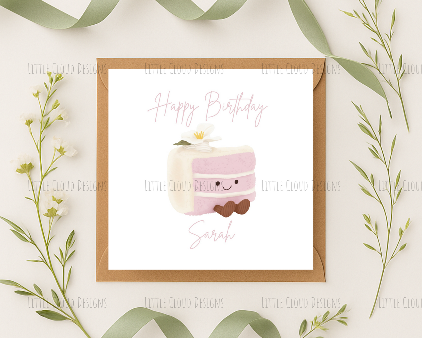 Cake inspired themed birthday card | Little Cloud Designs