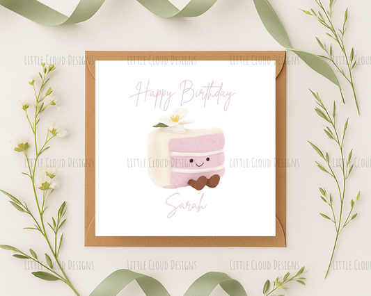 Cake inspired themed birthday card | Little Cloud Designs