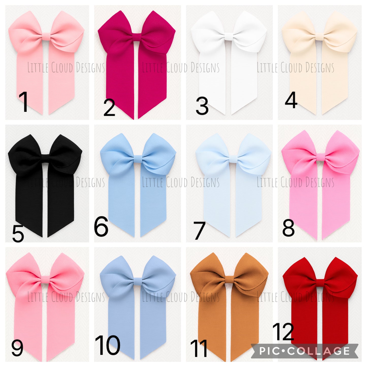 Personalised Hair Bow for Girls | 4" Grosgrain Ribbon Bow | Little Cloud Designs