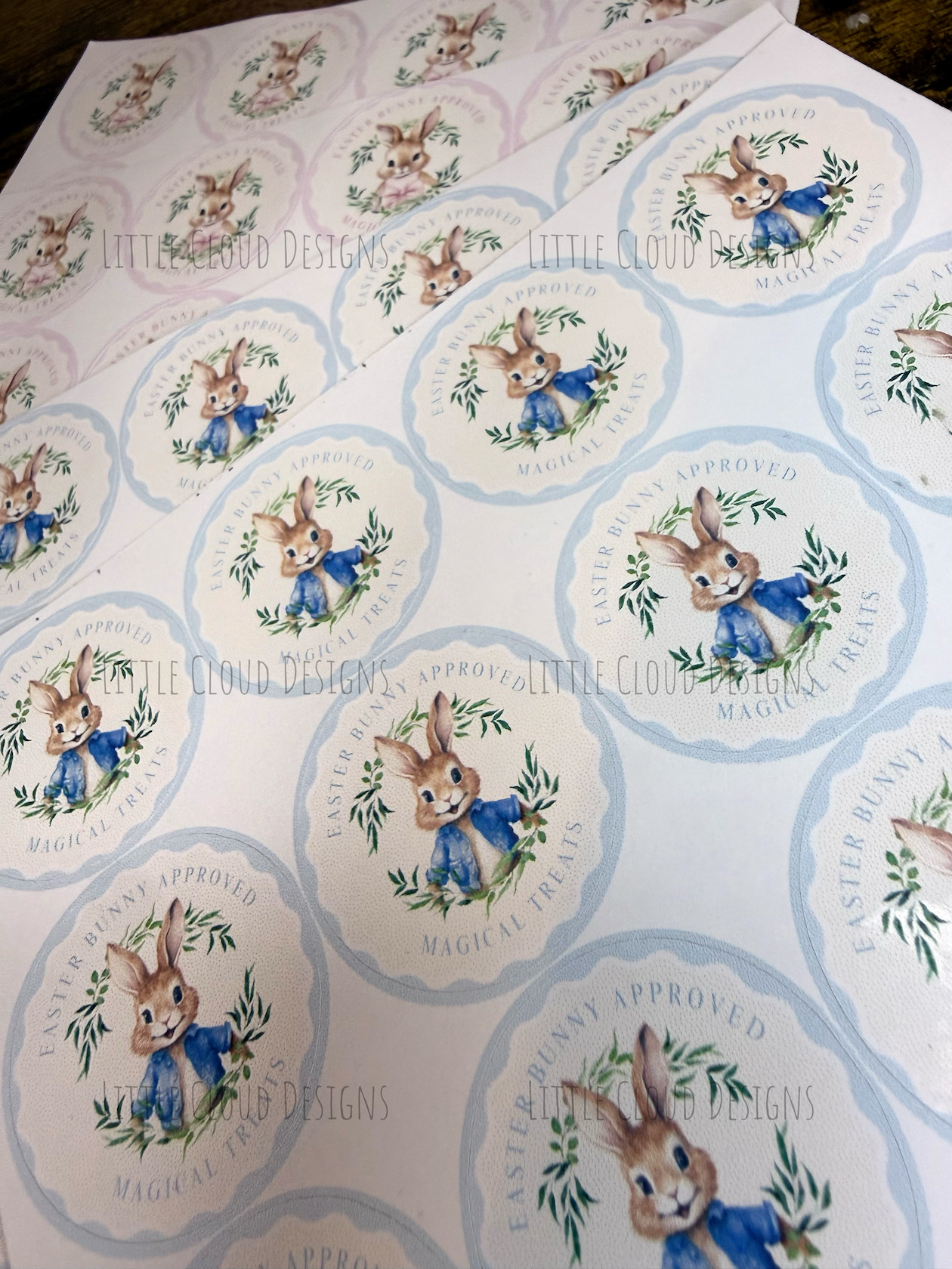 Easter Chocolate Bar Wrap & Stickers - Bunny Design Gift Set | Little Cloud Designs