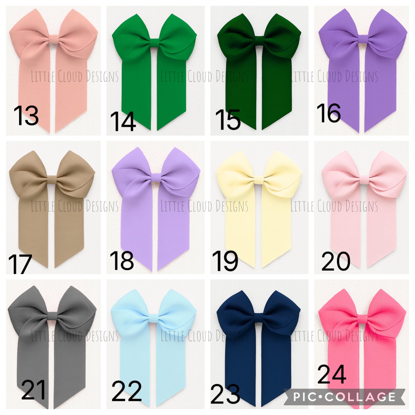 Personalised Hair Bow for Girls | 4" Grosgrain Ribbon Bow | Little Cloud Designs