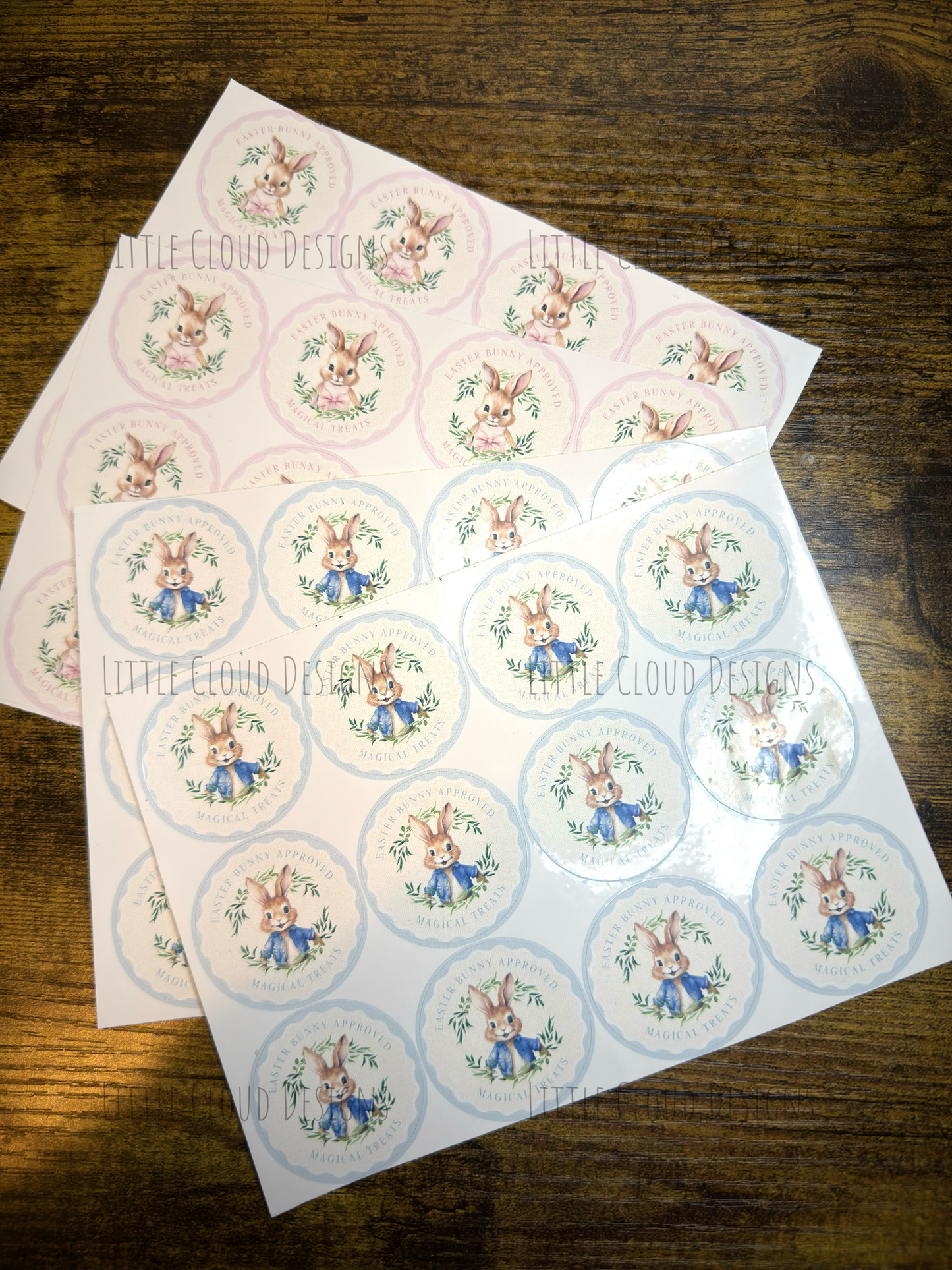 Easter Chocolate Bar Wrap & Stickers - Bunny Design Gift Set | Little Cloud Designs